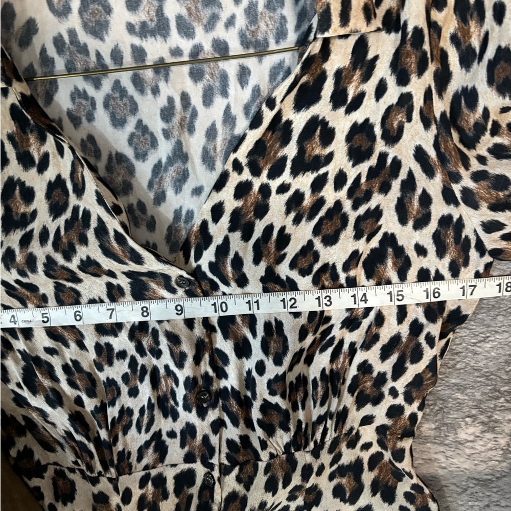 Mango Leopard Print Midi Dress Size Medium Excellent Condition - Picture 12 of 13